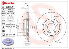 BREMBO 09.D863.11 — Тормозной диск