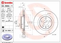 BREMBO 09.D892.11 — Тормозной диск