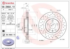 BREMBO 09.D892.1X — Тормозной диск