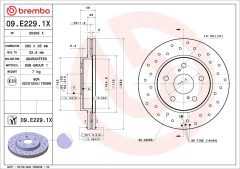 BREMBO 09.E229.1X — Disc de frână