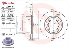 BREMBO 09.E289.11 — Disc de frână