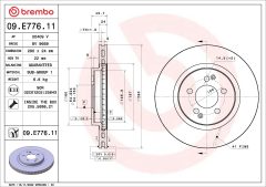BREMBO 09.E776.11 — Тормозной диск