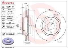 BREMBO 09.F200.11 — Тормозной диск