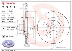 BREMBO 09.F213.11 — Тормозной диск