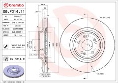 BREMBO 09.F214.11 — Тормозной диск