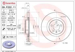 BREMBO 09.F222.11 — Тормозной диск