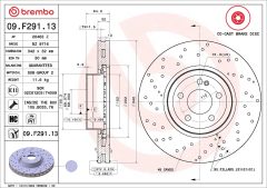 BREMBO 09.F291.13 — Тормозной диск