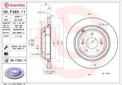BREMBO 09.F383.11 — Disc de frână