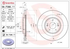 BREMBO 09.F386.11 — Тормозной диск
