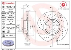 BREMBO 09.F523.13 — Disc de frână