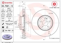 BREMBO 09.F691.13 — Disc de frână