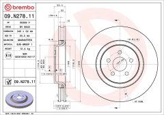 BREMBO 09.N278.11 — Disc de frână