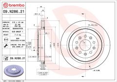 BREMBO 09.N286.21 — Disc de frână