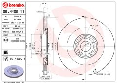 BREMBO 09.N409.11 — Disc de frână
