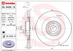 BREMBO 09.N409.1E — Disc de frână