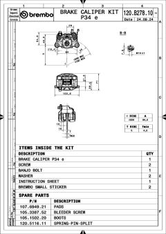 BREMBO 120B27810 — Тормозной суппорт