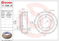 BREMBO 14.7098.20 — Тормозной барабан