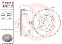 BREMBO 14.C277.10 — Тормозной барабан