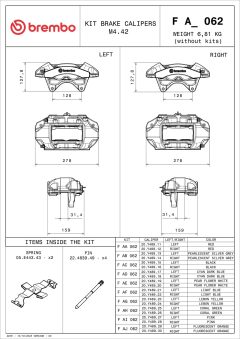 BREMBO F AH 062 — Тормозной суппорт
