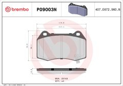 BREMBO P09003N — Колодки тормозные дисковые