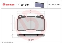 BREMBO P 09 004 — Колодки тормозные дисковые