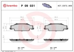 BREMBO P 09 031 — Колодки тормозные дисковые