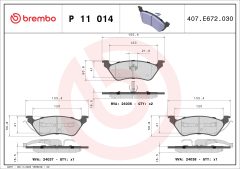 BREMBO P 11 014 — Колодки тормозные дисковые