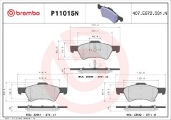 BREMBO P11015N — Колодки тормозные дисковые