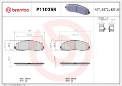 BREMBO P11035N — Plăcuțe de frână disc