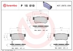 BREMBO P 15 010 — Plăcuțe de frână disc