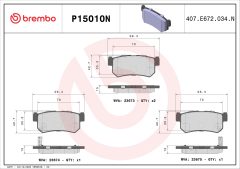 BREMBO P15010N — Plăcuțe de frână disc