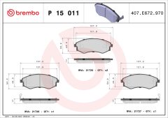 BREMBO P 15 011 — Plăcuțe de frână disc
