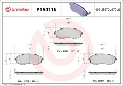 BREMBO P15011N — Plăcuțe de frână disc