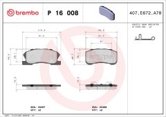 BREMBO P 16 008 — Колодки тормозные дисковые