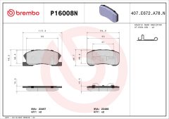 BREMBO P16008N — Колодки тормозные дисковые
