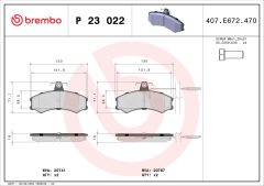 BREMBO P 23 022 — Plăcuțe de frână disc