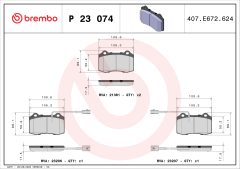 BREMBO P 23 074 — Plăcuțe de frână disc