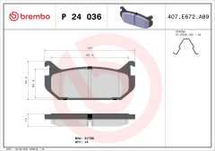 BREMBO P 24 036 — Plăcuțe de frână disc