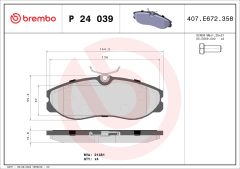 BREMBO P 24 039 — Колодки тормозные дисковые