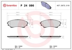 BREMBO P 24 086 — Plăcuțe de frână disc