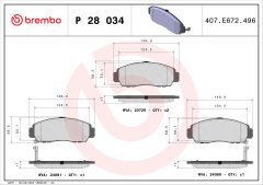 BREMBO P 28 034 — Колодки тормозные дисковые