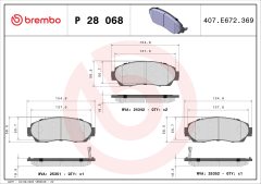 BREMBO P 28 068 — Колодки тормозные дисковые