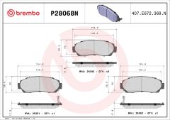 BREMBO P28068N — Колодки тормозные дисковые