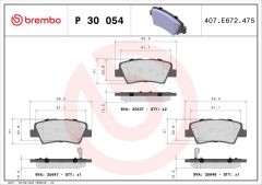 BREMBO P 30 054 — Plăcuțe de frână disc