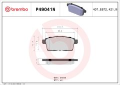 BREMBO P49041N — Колодки тормозные дисковые