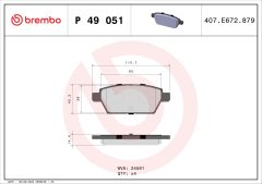 BREMBO P 49 051 — Plăcuțe de frână disc