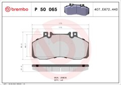 BREMBO P 50 065 — Колодки тормозные дисковые