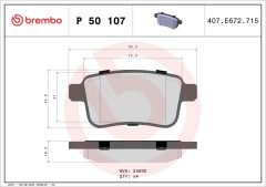 BREMBO P 50 107 — Колодки тормозные дисковые