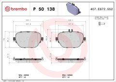BREMBO P 50 138 — Plăcuțe de frână disc