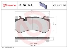 BREMBO P 50 142 — Колодки тормозные дисковые